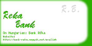reka bank business card